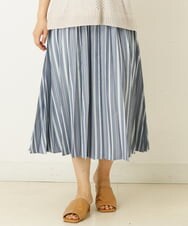 OLHHP14090 eur3(エウルキューブ) 【大きいサイズ】ストライププリーツスカート ブルー(55)