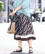 OLHHV15129 eur3(エウルキューブ) 【大きいサイズ】パネルスカート ダークブラウン(87）