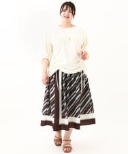 OLHHV15129 eur3(エウルキューブ) 【大きいサイズ】パネルスカート ダークブラウン(87）