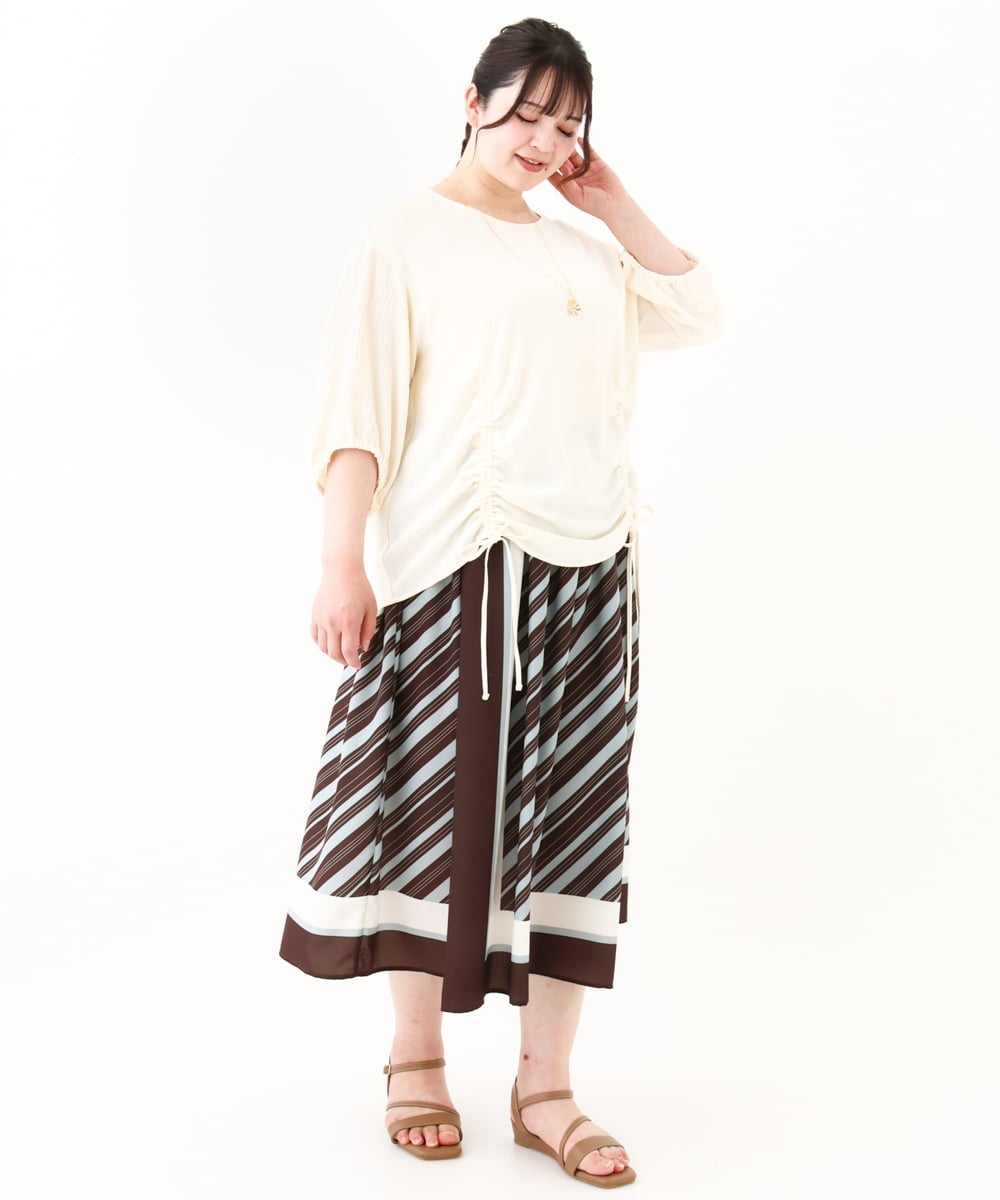 OLHHV15129 eur3(エウルキューブ) 【大きいサイズ】パネルスカート ダークブラウン(87）