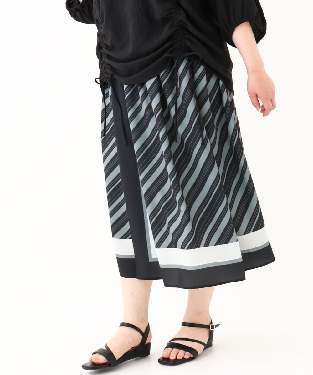 OLHHV15129 eur3(エウルキューブ) 【大きいサイズ】パネルスカート ブラック(94)