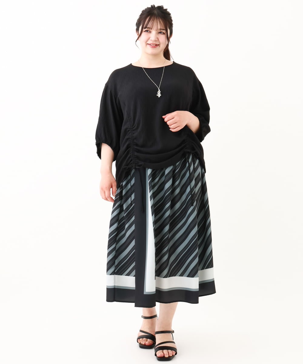 OLHHV15129 eur3(エウルキューブ) 【大きいサイズ】パネルスカート ブラック(94)