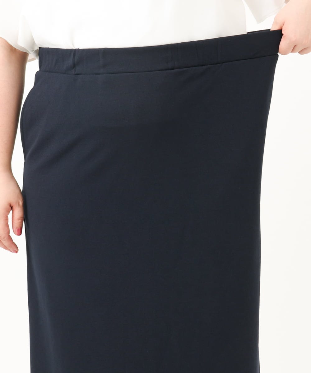 OLHIA14109 eur3(エウルキューブ) 【大きいサイズ】カットジョーゼットナロースカート ネイビー(57)