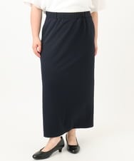 OLHIA14109 eur3(エウルキューブ) 【大きいサイズ】カットジョーゼットナロースカート ネイビー(57)