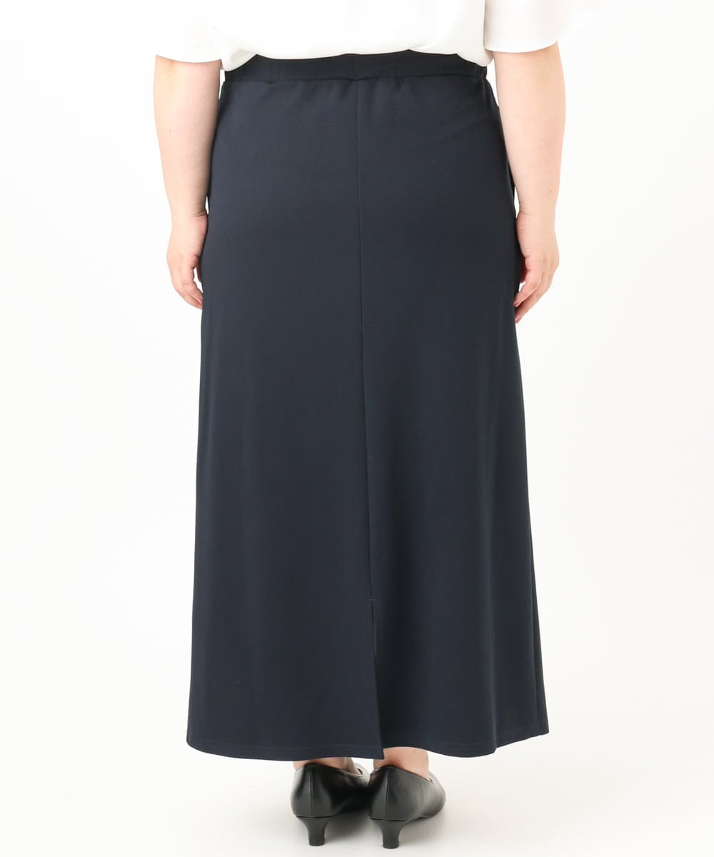 OLHIA14109 eur3(エウルキューブ) 【大きいサイズ】カットジョーゼットナロースカート ネイビー(57)