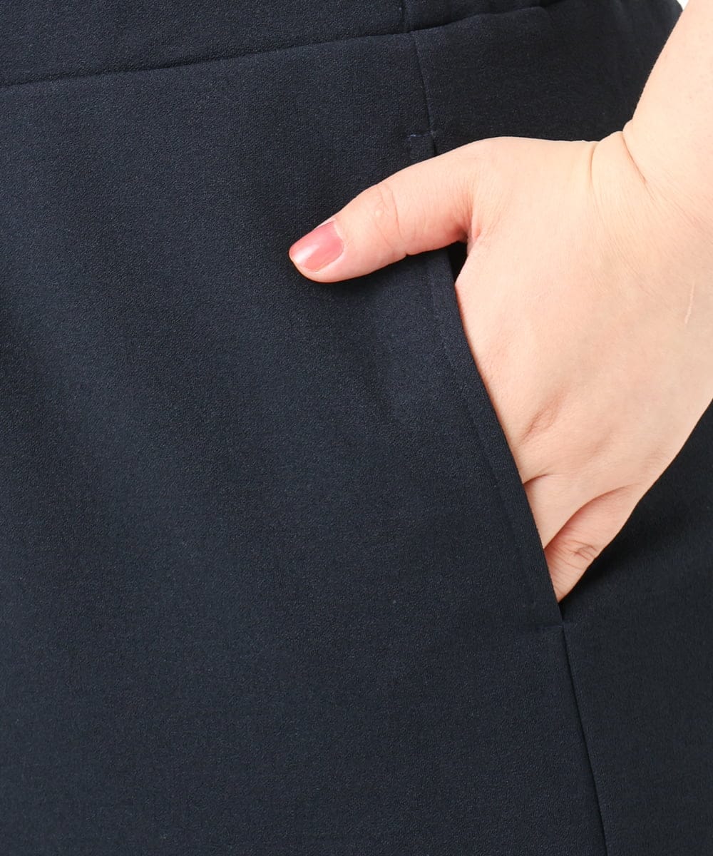 OLHIA14109 eur3(エウルキューブ) 【大きいサイズ】カットジョーゼットナロースカート ネイビー(57)