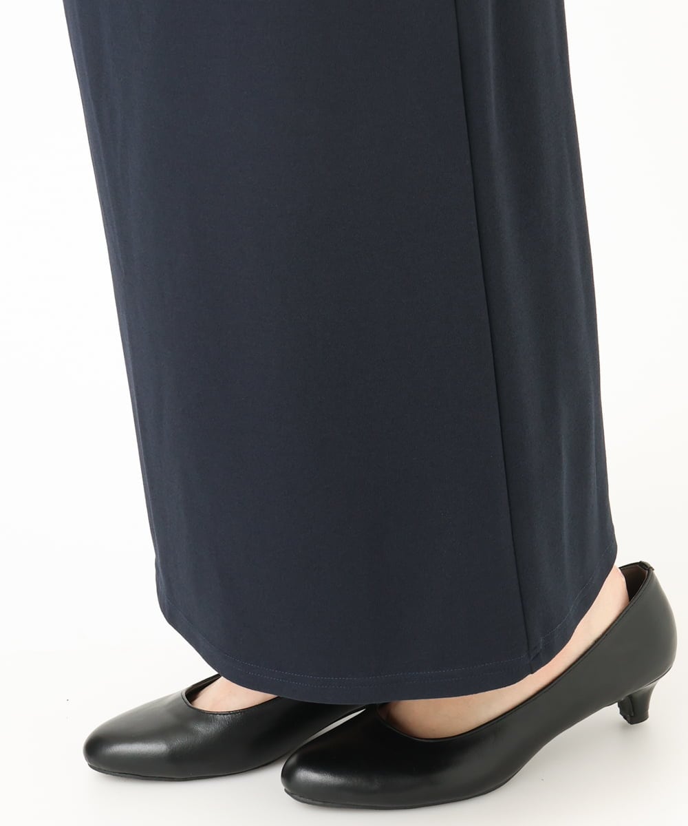 OLHIA14109 eur3(エウルキューブ) 【大きいサイズ】カットジョーゼットナロースカート ネイビー(57)