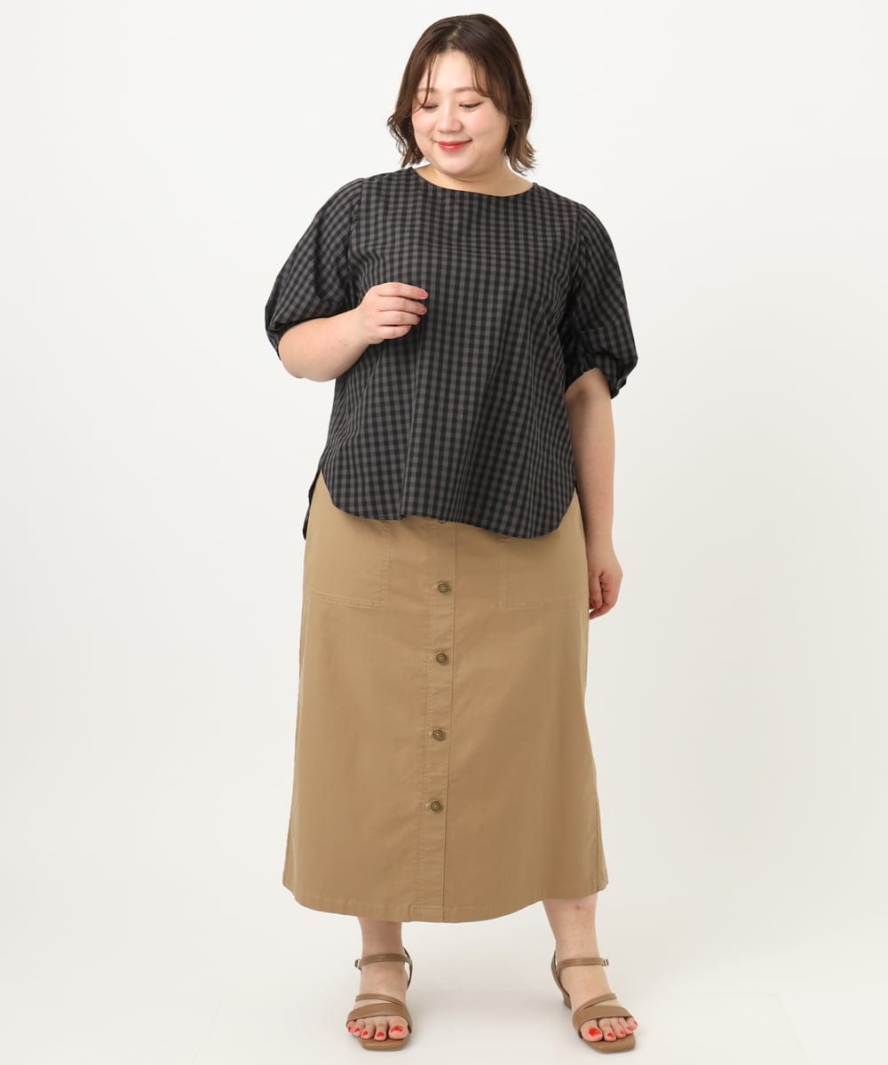 OLHIA15109 その他 【予約】【大きいサイズ】フロントボタンタイトスカート ベージュ(82)