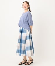 OLHIA17089 eur3(エウルキューブ) 【WEB先行販売】【大きいサイズ/a.v.v×eur3】ビックチェックタフタスカート ブルー(55)