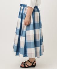 OLHIA17089 eur3(エウルキューブ) 【WEB先行販売】【大きいサイズ/a.v.v×eur3】ビックチェックタフタスカート ブルー(55)