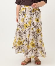 OLHIA18119 eur3(エウルキューブ) 【WEB先行販売】【大きいサイズ】フラワーフレアスカート アイボリー(80)