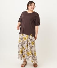 OLHIA18119 eur3(エウルキューブ) 【WEB先行販売】【大きいサイズ】フラワーフレアスカート アイボリー(80)