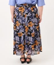 OLHIA18119 eur3(エウルキューブ) 【WEB先行販売】【大きいサイズ】フラワーフレアスカート ブラック(94)