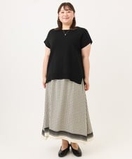 OLHID09119 eur3(エウルキューブ) 【大きいサイズ】スカーフプリントイレヘムスカート アイボリー