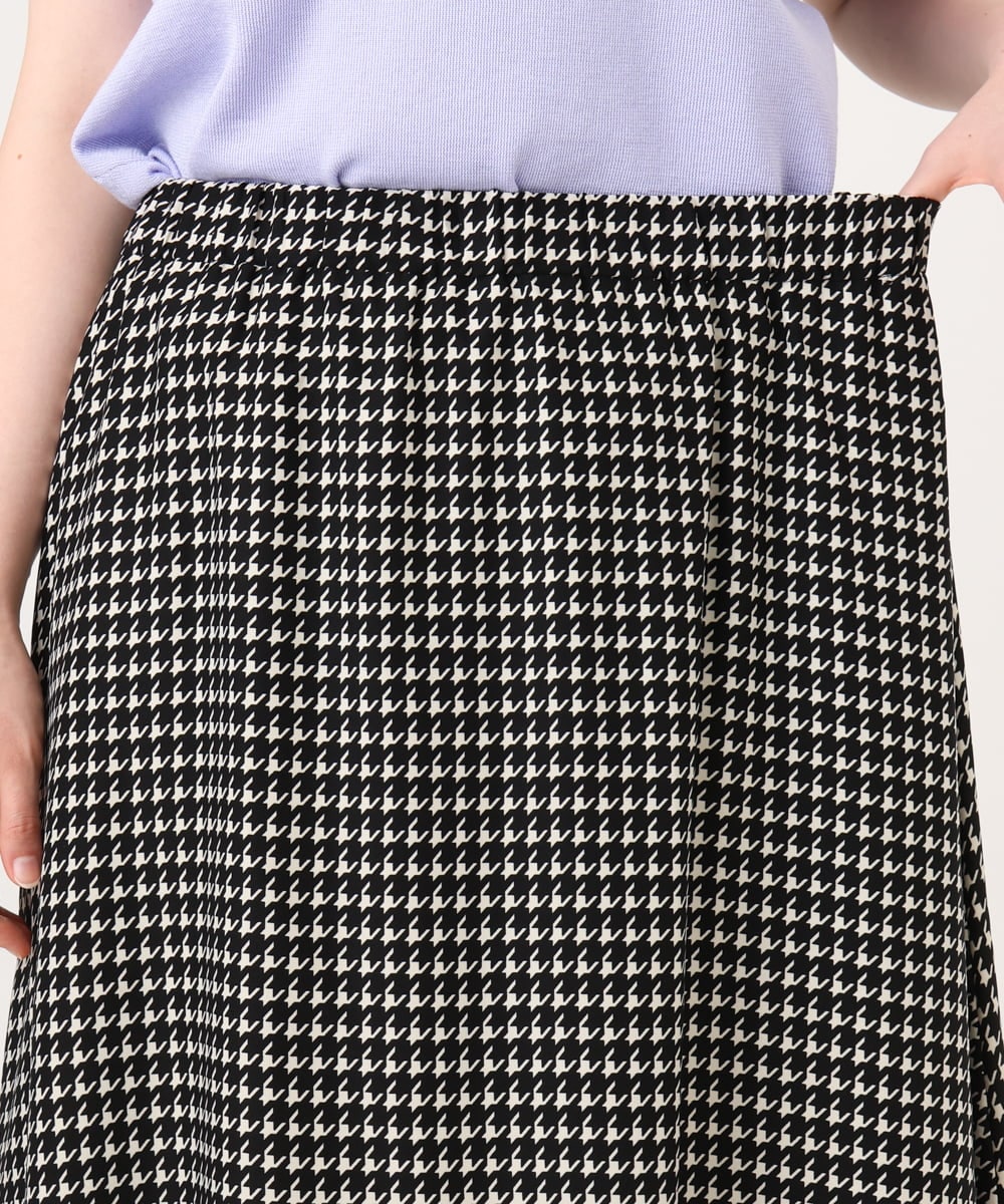 OLHID09119 eur3(エウルキューブ) 【大きいサイズ】スカーフプリントイレヘムスカート ブラック