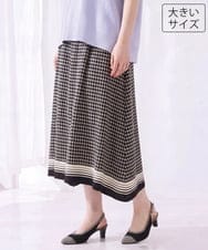 OLHID09119 eur3(エウルキューブ) 【大きいサイズ】スカーフプリントイレヘムスカート ブラック