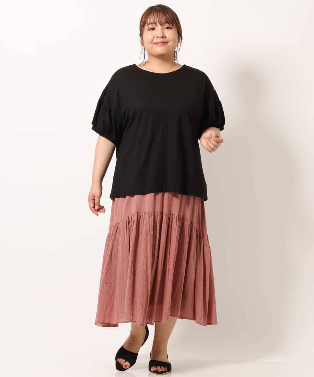 OLHIM14090 eur3(エウルキューブ) 【大きいサイズ】ティアードコットンスカート ピンク(03)
