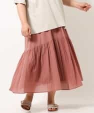 OLHIM14090 eur3(エウルキューブ) 【大きいサイズ】ティアードコットンスカート ピンク(03)
