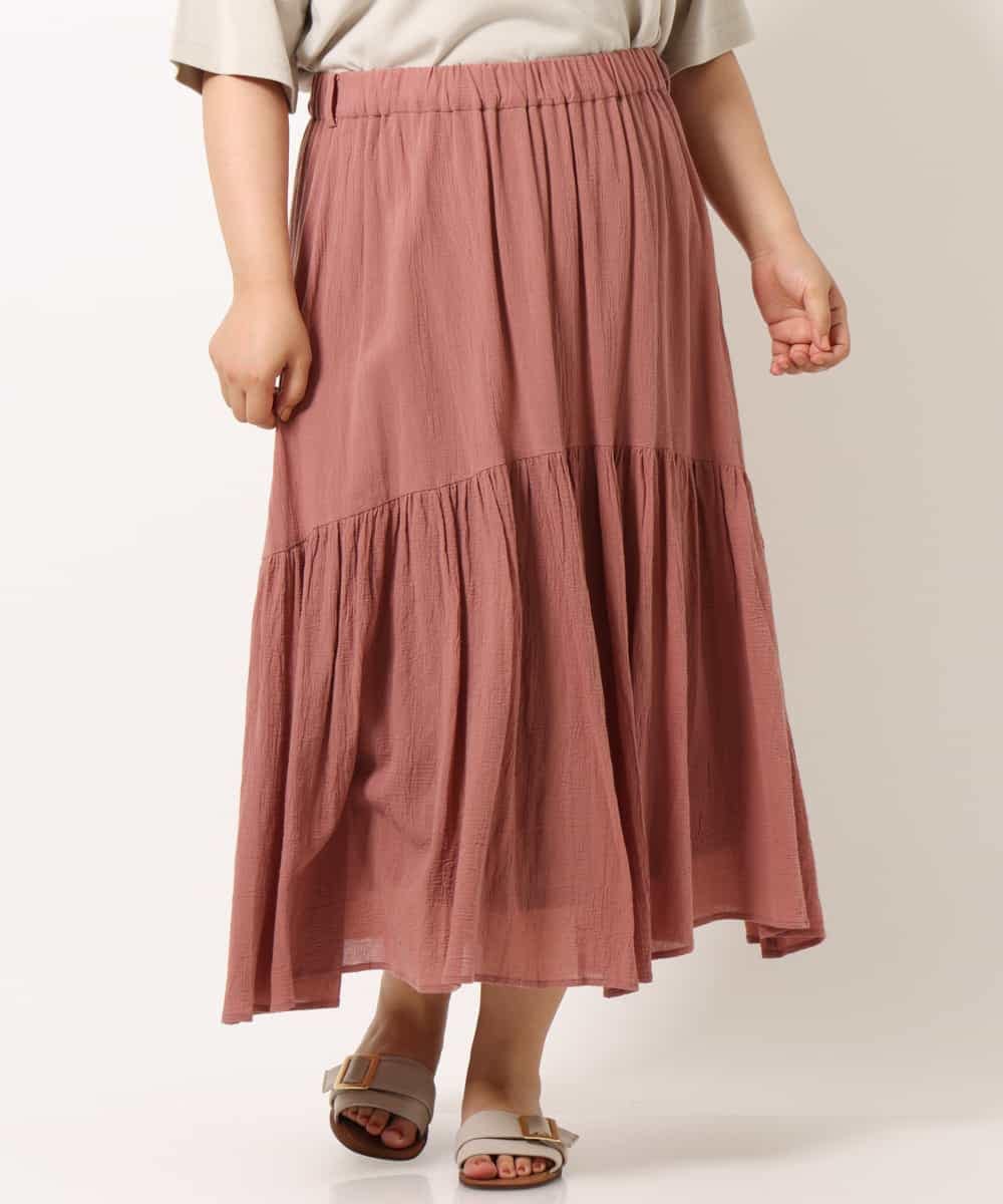 OLHIM14090 eur3(エウルキューブ) 【大きいサイズ】ティアードコットンスカート ピンク(03)