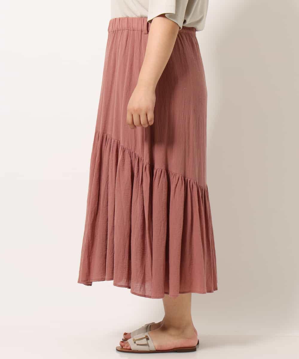 OLHIM14090 eur3(エウルキューブ) 【大きいサイズ】ティアードコットンスカート ピンク(03)