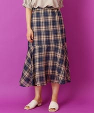 OLHIP14080 eur3(エウルキューブ) 【大きいサイズ/a.v.v×eur3】チェック柄マーメイドスカート ネイビー(57)