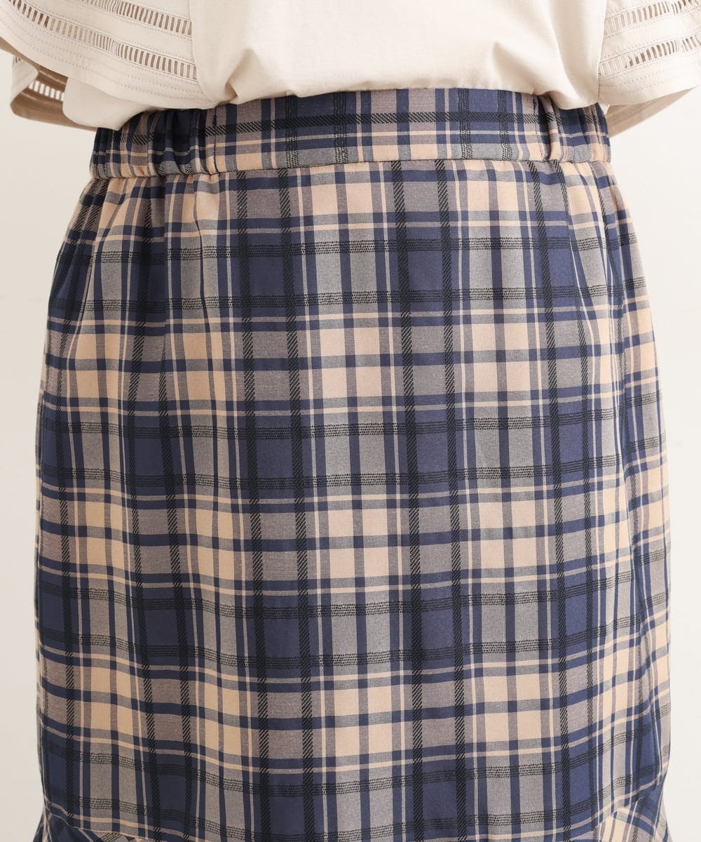 OLHIP14080 eur3(エウルキューブ) 【大きいサイズ/a.v.v×eur3】チェック柄マーメイドスカート ネイビー(57)