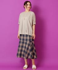 OLHIP14080 eur3(エウルキューブ) 【大きいサイズ/a.v.v×eur3】チェック柄マーメイドスカート ネイビー(57)