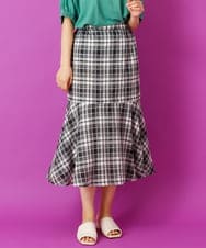 OLHIP14080 eur3(エウルキューブ) 【大きいサイズ/a.v.v×eur3】チェック柄マーメイドスカート ブラック(94)
