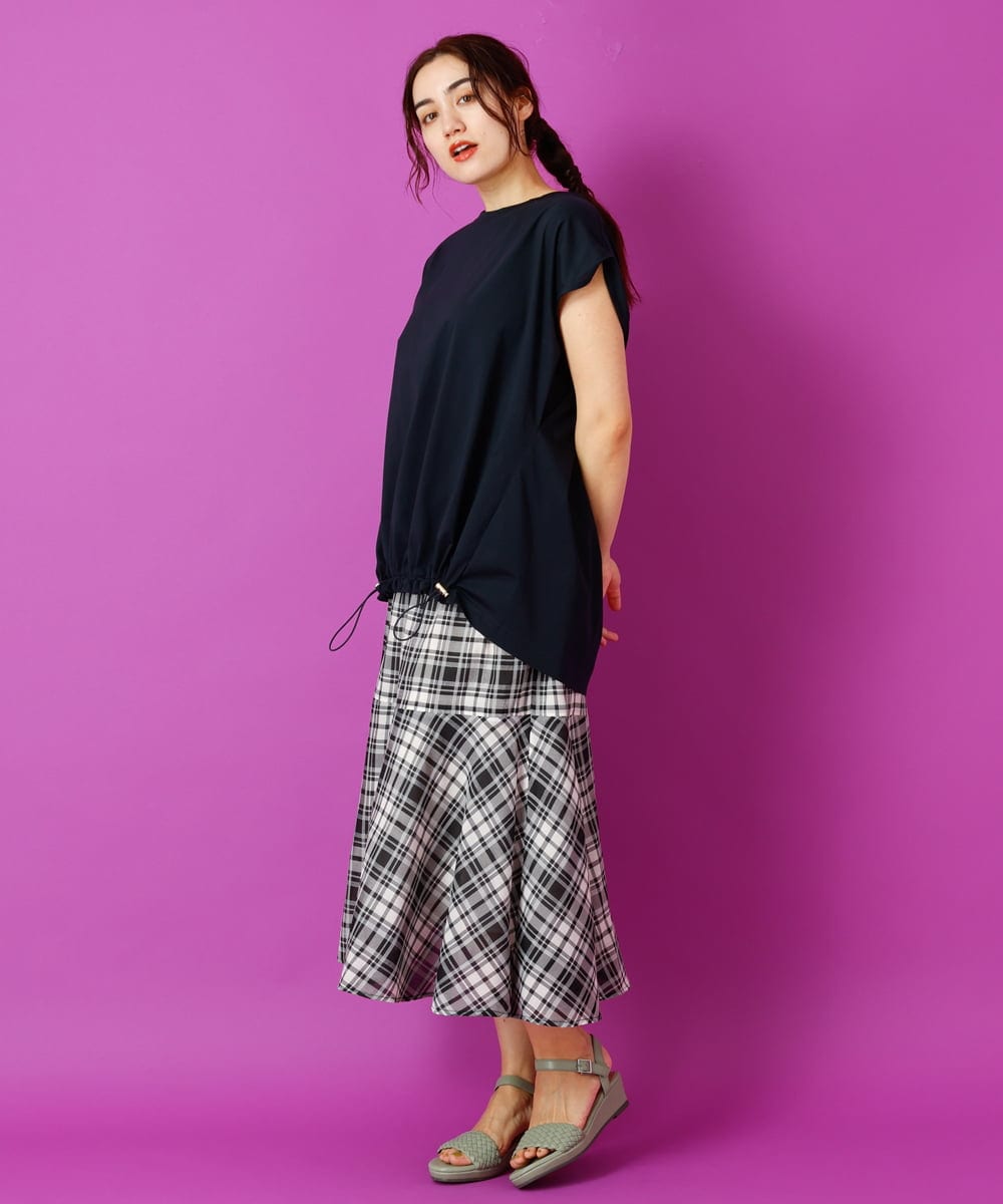 OLHIP14080 eur3(エウルキューブ) 【大きいサイズ/a.v.v×eur3】チェック柄マーメイドスカート ブラック(94)