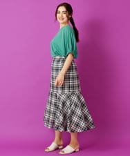 OLHIP14080 eur3(エウルキューブ) 【大きいサイズ/a.v.v×eur3】チェック柄マーメイドスカート ブラック(94)