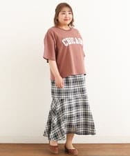 OLHIP14080 eur3(エウルキューブ) 【大きいサイズ/a.v.v×eur3】チェック柄マーメイドスカート ブラック(94)