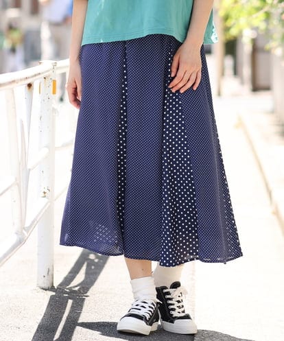 OLHIP15090 eur3 【大きいサイズ】ドット柄マーメイドフレアスカート