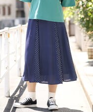 OLHIP15090 eur3(エウルキューブ) 【大きいサイズ】ドット柄マーメイドフレアスカート ブルー(55)