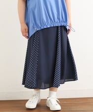 OLHIP15090 eur3(エウルキューブ) 【大きいサイズ】ドット柄マーメイドフレアスカート ネイビー(57)