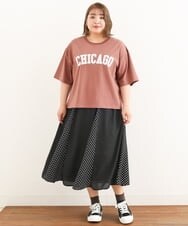 OLHIP15090 eur3(エウルキューブ) 【大きいサイズ】ドット柄マーメイドフレアスカート ブラック(94)