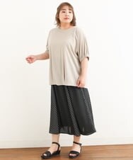 OLHIP15090 eur3(エウルキューブ) 【大きいサイズ】ドット柄マーメイドフレアスカート ブラック(94)