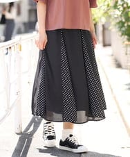OLHIP15090 eur3(エウルキューブ) 【大きいサイズ】ドット柄マーメイドフレアスカート ブラック(94)