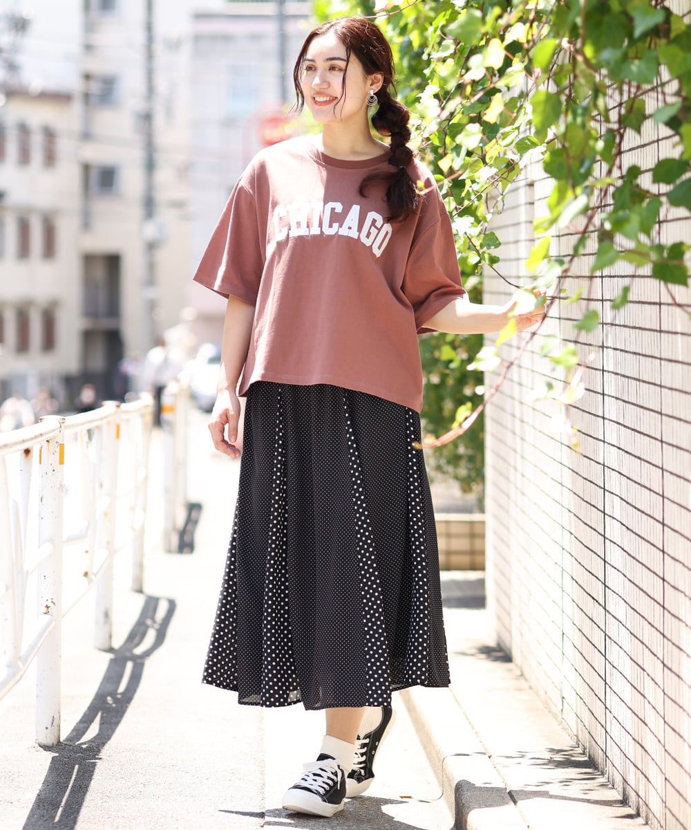 OLHIP15090 eur3(エウルキューブ) 【大きいサイズ】ドット柄マーメイドフレアスカート ブラック(94)