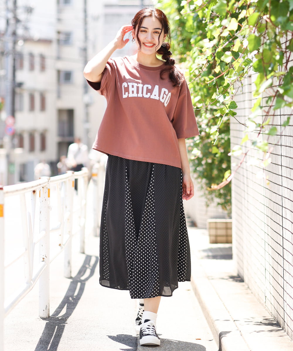 OLHIP15090 eur3(エウルキューブ) 【大きいサイズ】ドット柄マーメイドフレアスカート ブラック(94)