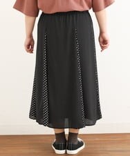 OLHIP15090 eur3(エウルキューブ) 【大きいサイズ】ドット柄マーメイドフレアスカート ブラック(94)