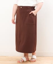 OLHIS18090 eur3(エウルキューブ) 【大きいサイズ】カットジョーゼットタイトスカート ダークブラウン(87)