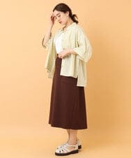 OLHIS18090 eur3(エウルキューブ) 【大きいサイズ】カットジョーゼットタイトスカート ダークブラウン(87)