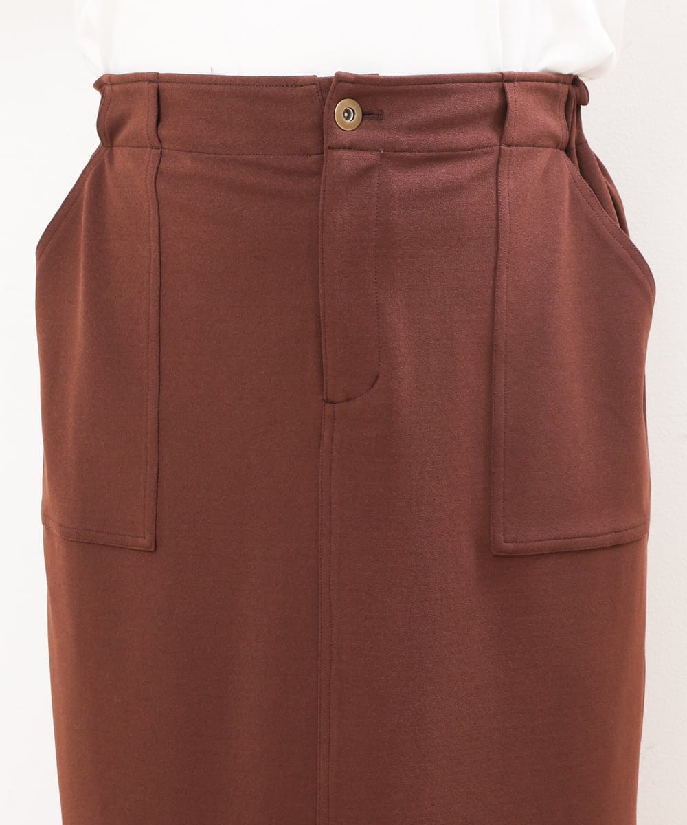 OLHIS18090 eur3(エウルキューブ) 【大きいサイズ】カットジョーゼットタイトスカート ダークブラウン(87)