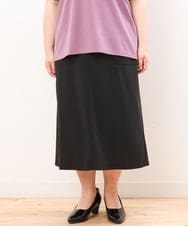 OLHIS18090 eur3(エウルキューブ) 【大きいサイズ】カットジョーゼットタイトスカート ブラック(94)