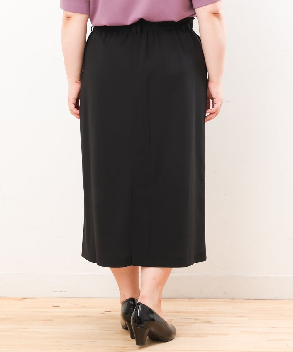 OLHIS18090 eur3(エウルキューブ) 【大きいサイズ】カットジョーゼットタイトスカート ブラック(94)