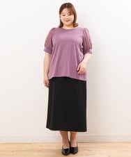 OLHIS18090 eur3(エウルキューブ) 【大きいサイズ】カットジョーゼットタイトスカート ブラック(94)