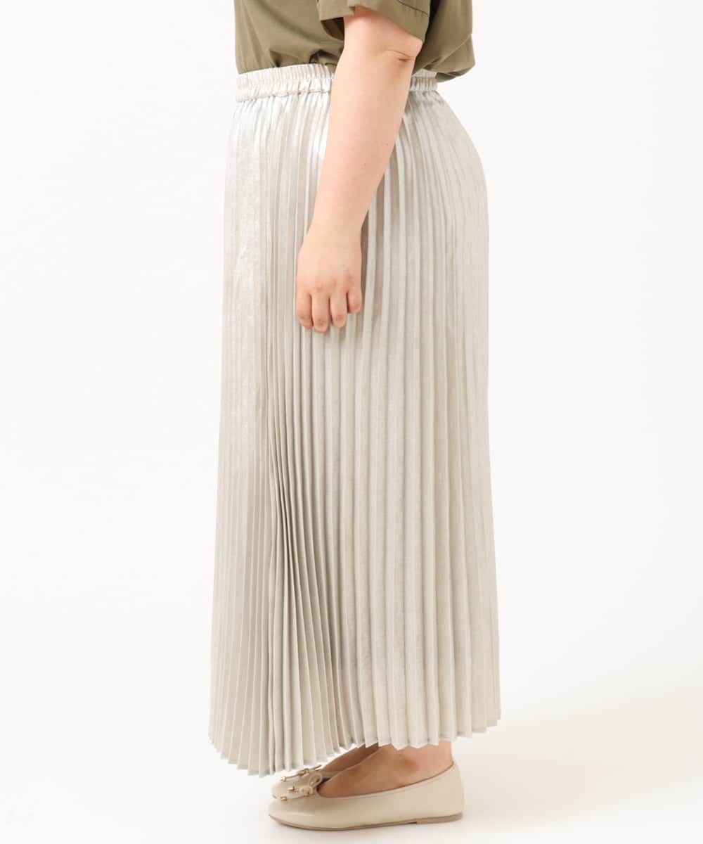 OLHIV01129 eur3(エウルキューブ) 【大きいサイズ】プリーツスカート シルバー(96)