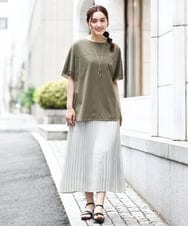 OLHIV01129 eur3(エウルキューブ) 【大きいサイズ】プリーツスカート シルバー(96)