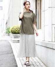 OLHIV01129 eur3(エウルキューブ) 【大きいサイズ】プリーツスカート シルバー(96)