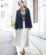 OLHIV01129 eur3(エウルキューブ) 【大きいサイズ】プリーツスカート シルバー(96)